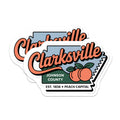 (2 Pack) Clarksville Arkansas Magnets - Johnson County Souvenir - Peach Capital Travel Decor - 5 Inches On Longest Side - Thick Durable Magnet - Made in USA - MAG19066