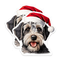 (2 Pack) Christmas Schnauzer Magnets - Santa Dog Holiday Decor - Festive Pet Refrigerator Art - 5 Inches On Longest Side - Thick Durable Magnet - Made in USA - MAG23428