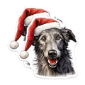 (2 Pack) Christmas Dog Magnets - Jolly Santa Hat Canine Art - Festive Holiday Pet Decor - Animal Lover Refrigerator Display - 5 Inches On Longest Side - Thick Durable Magnet - Made in USA - MAG23698