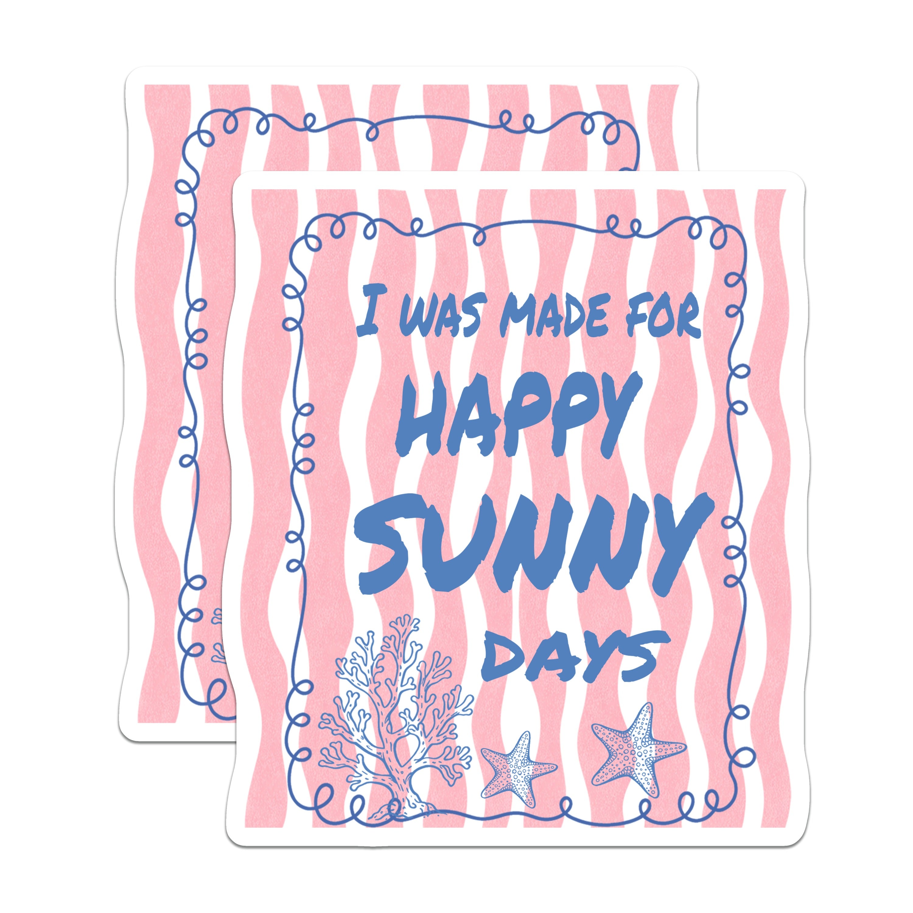 (2 Pack) Happy Sunny Days Magnets - Beach Vibe Decor - Coastal Life Affirmation - Summer Vacation Souvenir - 5 Inches On Longest Side - Thick Durable Magnet - Made in USA - MAG39587