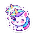 (2 Pack) Kawaii Unicorn Magnets - Adorable Winking Unicorn - Magical Fantasy Decor - Rainbow Mane Fridge Locker Magnets - 5 Inches On Longest Side - Thick Durable Magnet - Made in USA - MAG22043