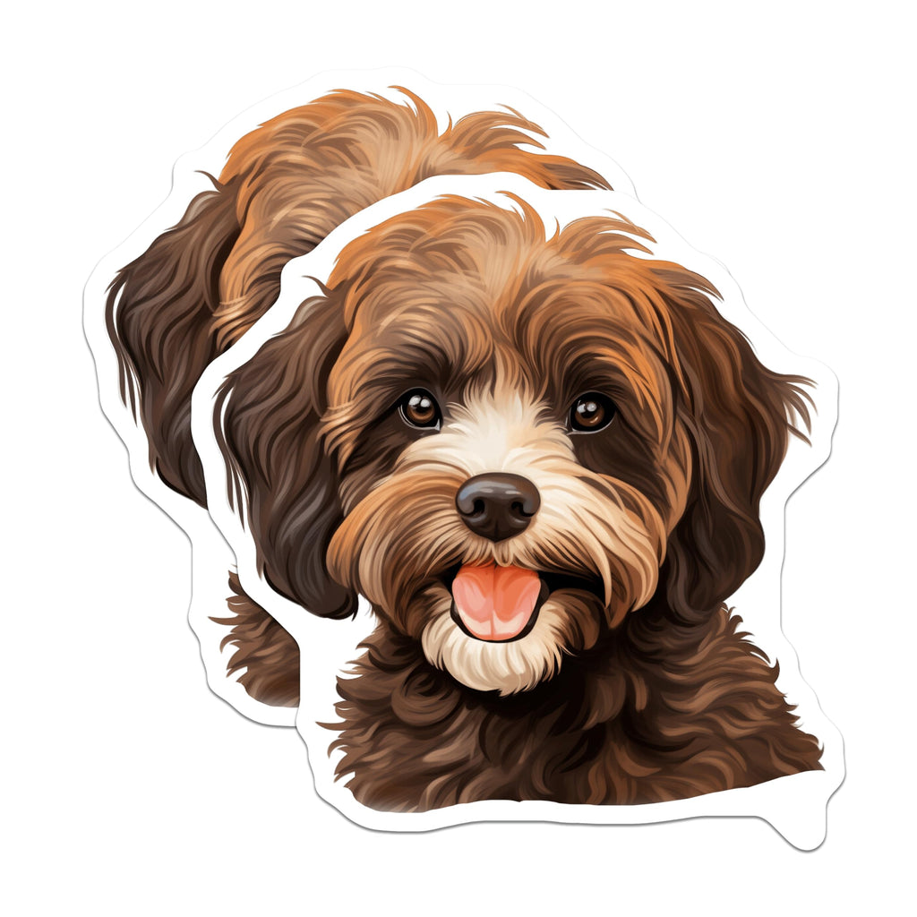 (2 Pack) Cute Fluffy Dog Magnets - Cavapoo Puppy Lover Decor - Dog Mom Fridge Accessories - Animal Enthusiast Present - 5 Inches On Longest Side - Thick Durable Magnet - Made in USA - MAG27283