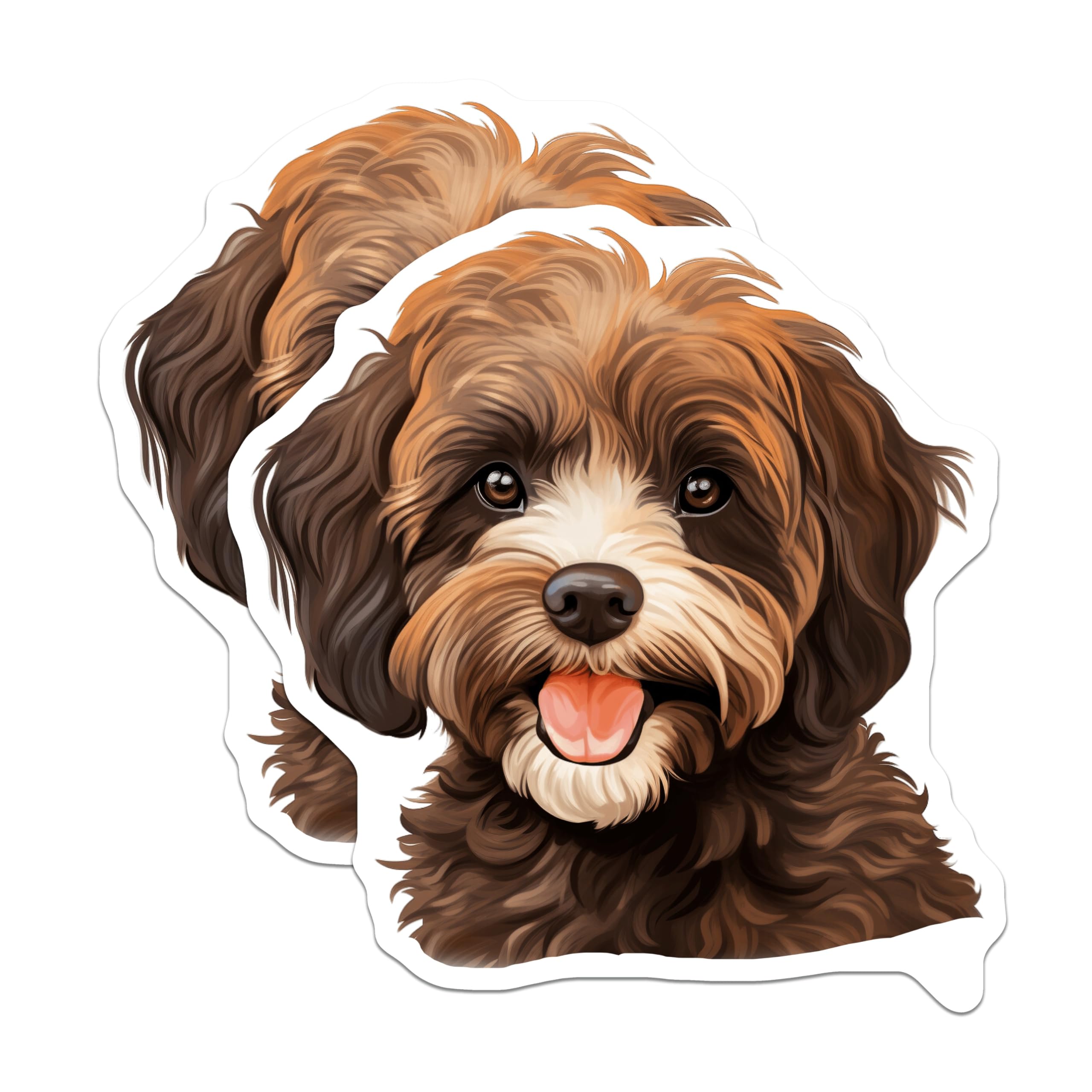 (2 Pack) Cute Fluffy Dog Magnets - Cavapoo Puppy Lover Decor - Dog Mom Fridge Accessories - Animal Enthusiast Present - 5 Inches On Longest Side - Thick Durable Magnet - Made in USA - MAG27283