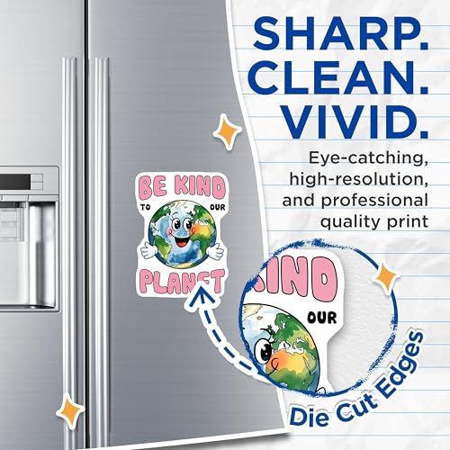 (2 Pack) Be Kind to Our Planet Magnets Magnets - Eco Friendly - Earth Lover Magnet - 5" On Longest Side - Made in USA - Sticks to Refrigerators & Metal Surfaces - MAG8445