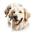 (2 Pack) Golden Retriever Dog Magnets - Happy Retriever Decor - Pet Lover Accessories - 5 Inches On Longest Side - Thick Durable Magnet - Made in USA - MAG26263