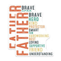 (2 Pack) Father Hero Stickers - Brave Protector Stickers - Loving Hardworking Stickers - 5" On Longest Side - Sticks to Any Smooth Flat Surface - Made in USA - BMCS3103