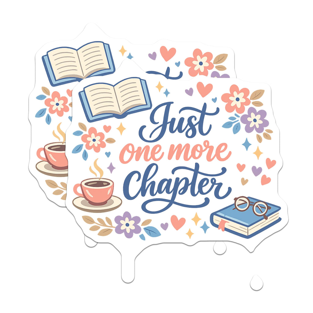 (2 Pack) Just One More Chapter Magnets - Book Lover Decor - Reading Bookworm Accessory - Literary Kitchen Fridge Magnet - 5 Inches On Longest Side - Thick Durable Magnet - Made in USA - MAG22898