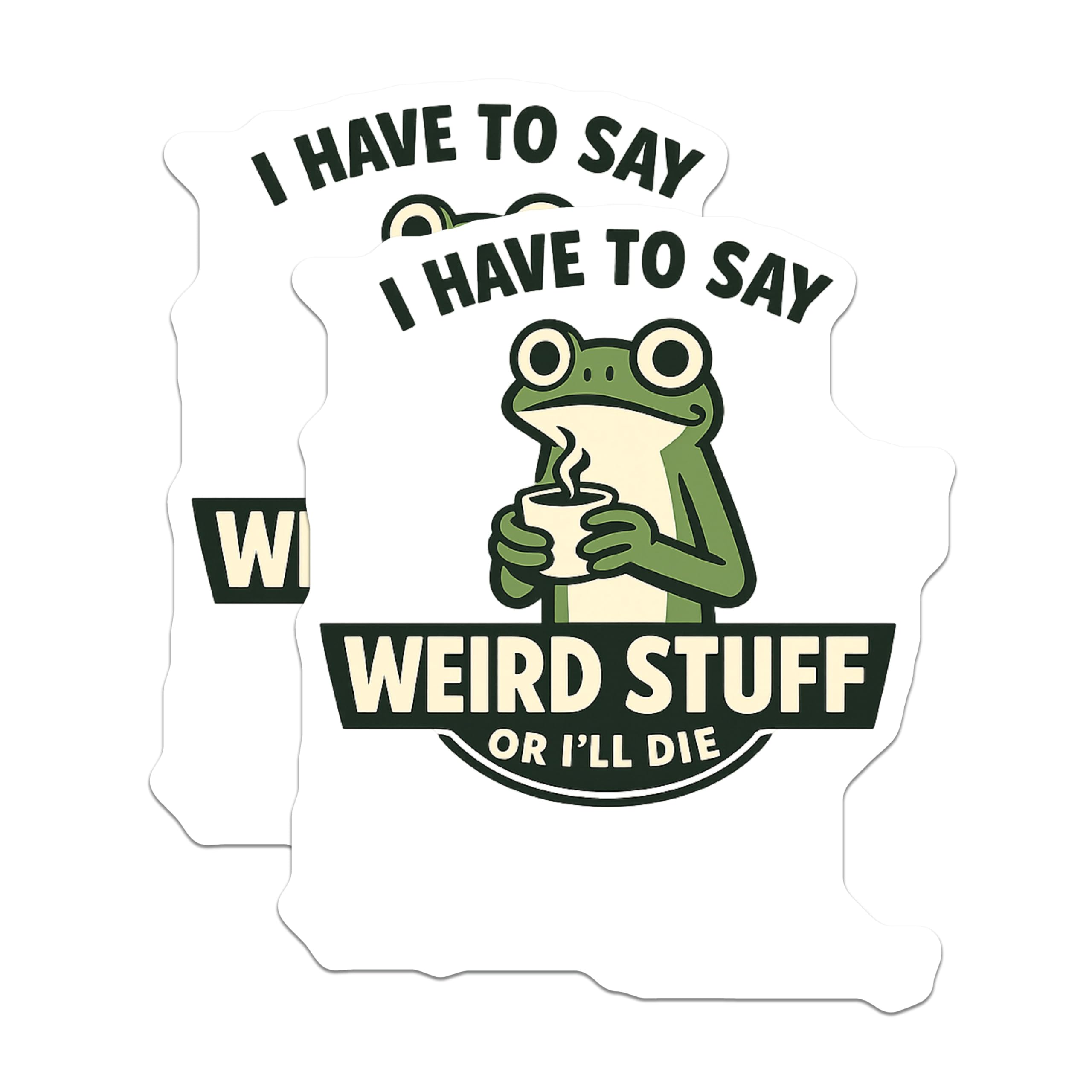 (2 Pack) Funny Frog Magnets - Sarcastic Quote Coffee Lover Humor - Weird Stuff Refrigerator Locker Decor - 5 Inches On Longest Side - Thick Durable Magnet - Made in USA - MAG21001