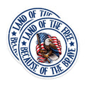 (2 Pack) American Flag Bald Eagle Magnets - Land of the Free Brave - Patriotic USA Decor - 5 Inches On Longest Side - Thick Durable Magnet - Made in USA - MAG21768
