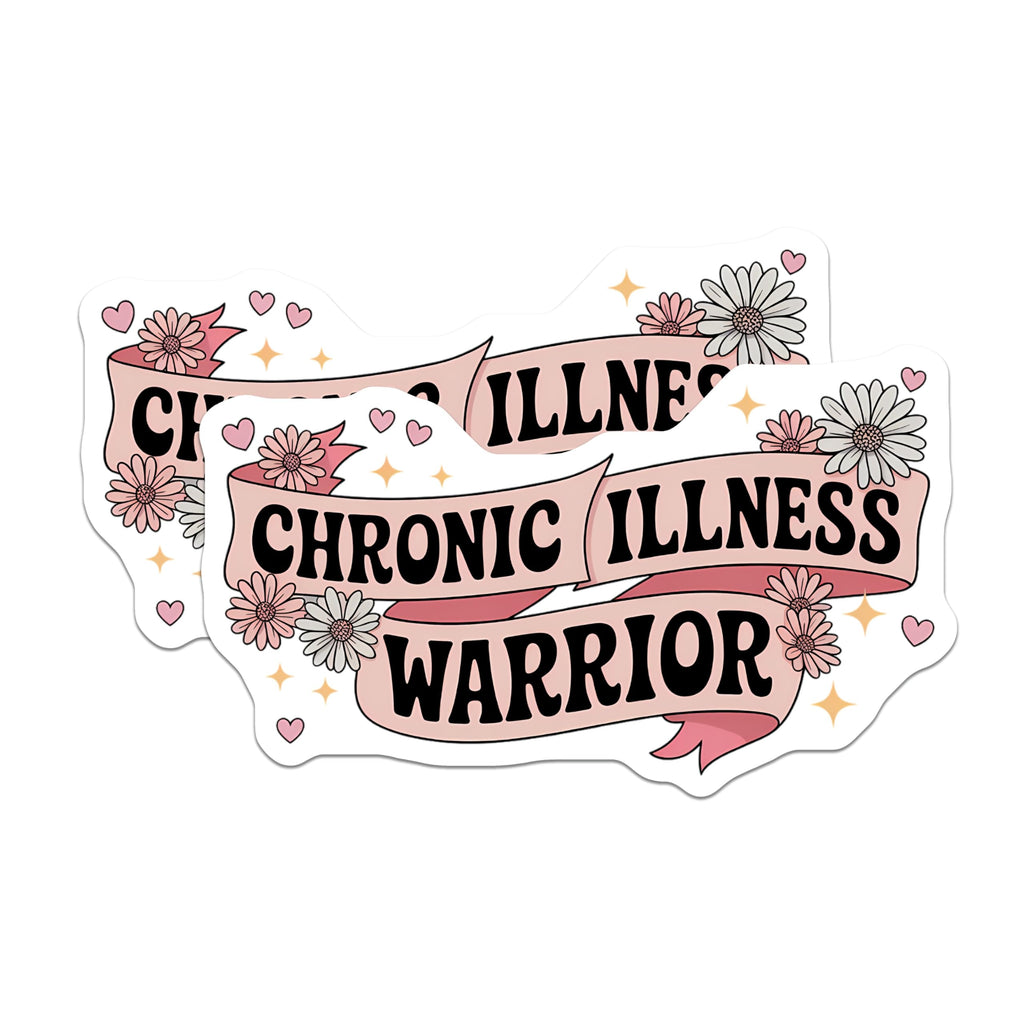 (2 Pack) Chronic Illness Warrior Magnets - Invisible Illness Support - Spoonie Awareness Decor - Empowerment Magnet - 5 Inches On Longest Side - Thick Durable Magnet - Made in USA - MAG21221