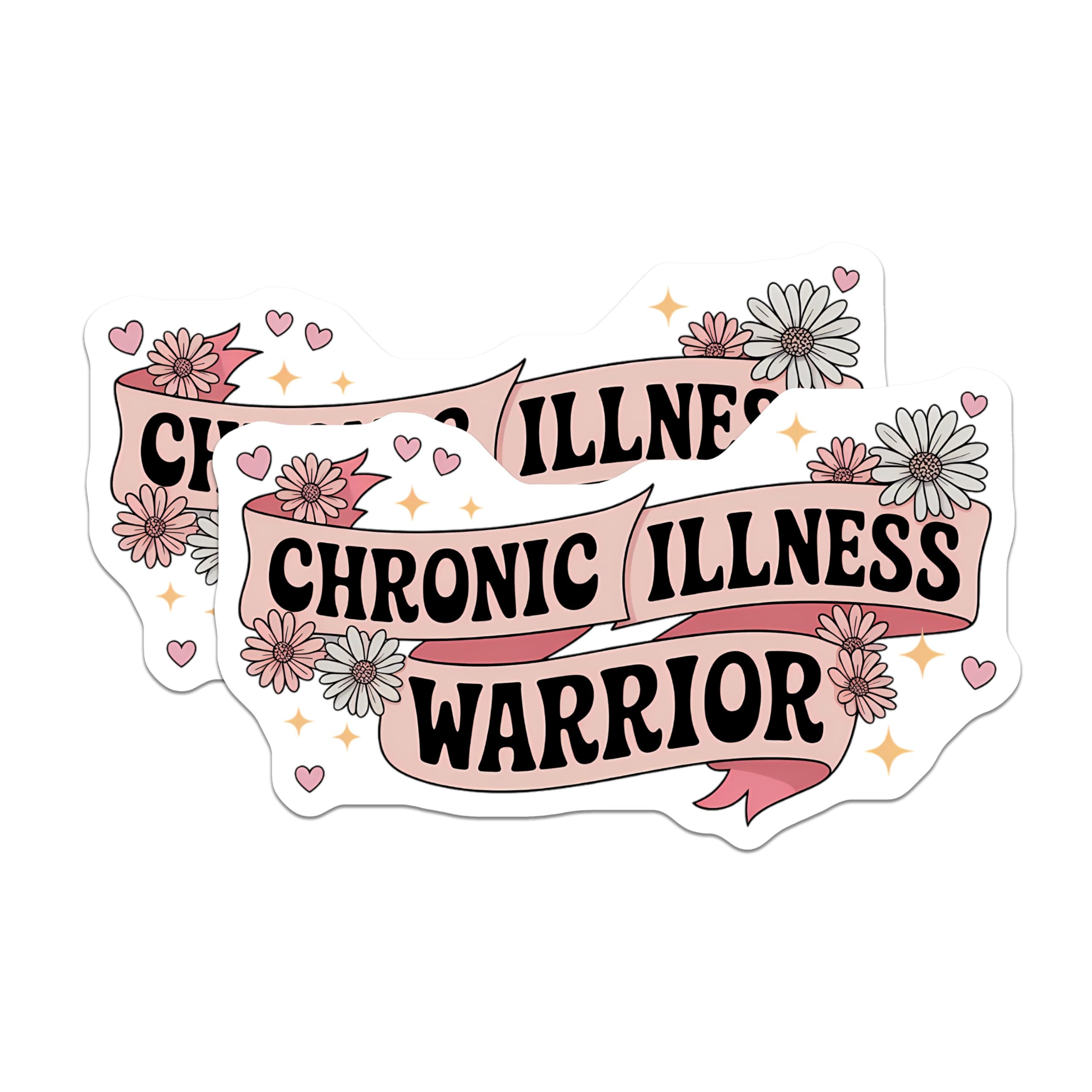 (2 Pack) Chronic Illness Warrior Magnets - Invisible Illness Support - Spoonie Awareness Decor - Empowerment Magnet - 5 Inches On Longest Side - Thick Durable Magnet - Made in USA - MAG21221