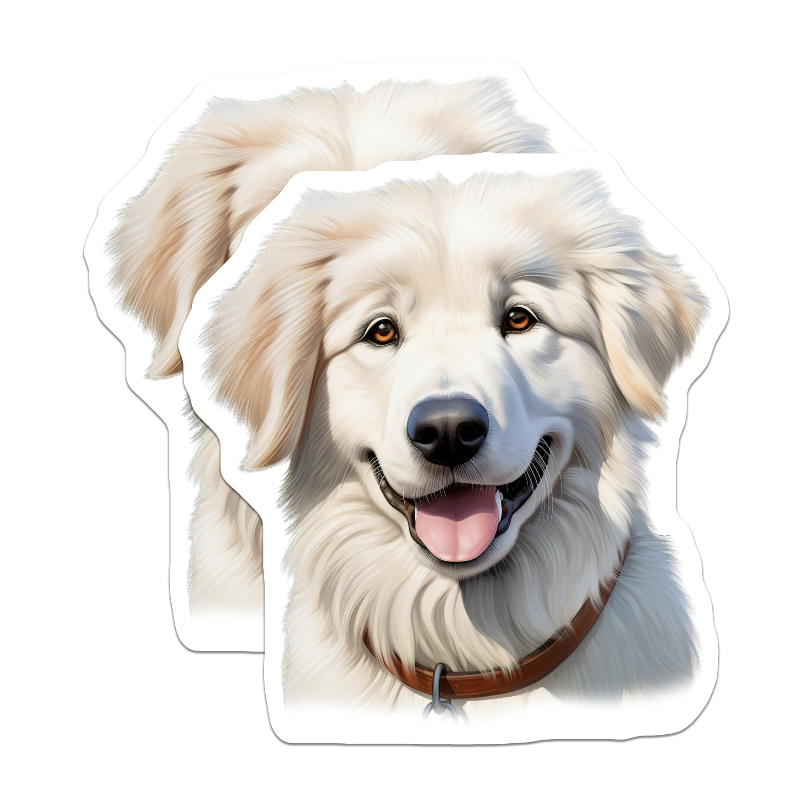 (2 Pack) Great Pyrenees Dog Magnets - Happy Pet Animal - Canine Lover Decor - 5 Inches On Longest Side - Thick Durable Magnet - Made in USA - MAG24972