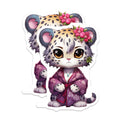 (2 Pack) Snow Leopard Magnets - Cute Animal Artwork - Fridge Decoration - 5" On Longest Side - Premium Magnet - for Cars, Refrigerators, Toolboxes, Lockers - Made in USA - MAG16891
