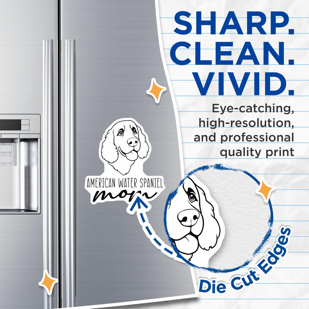 (2 Pack) American Water Spaniel Magnets - Dog Mom Refrigerator - Pet Lover Accessory - 5 Inches On Longest Side - Thick Durable Magnet - Made in USA - MAG27019