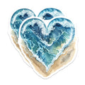 (2 Pack) Heart Ocean Wave Art Magnets - Coastal Beach House Decor - Summer Aesthetic Kitchen Fridge Locker Magnets - 5 Inches On Longest Side - Thick Durable Magnet - Made in USA - MAG20148