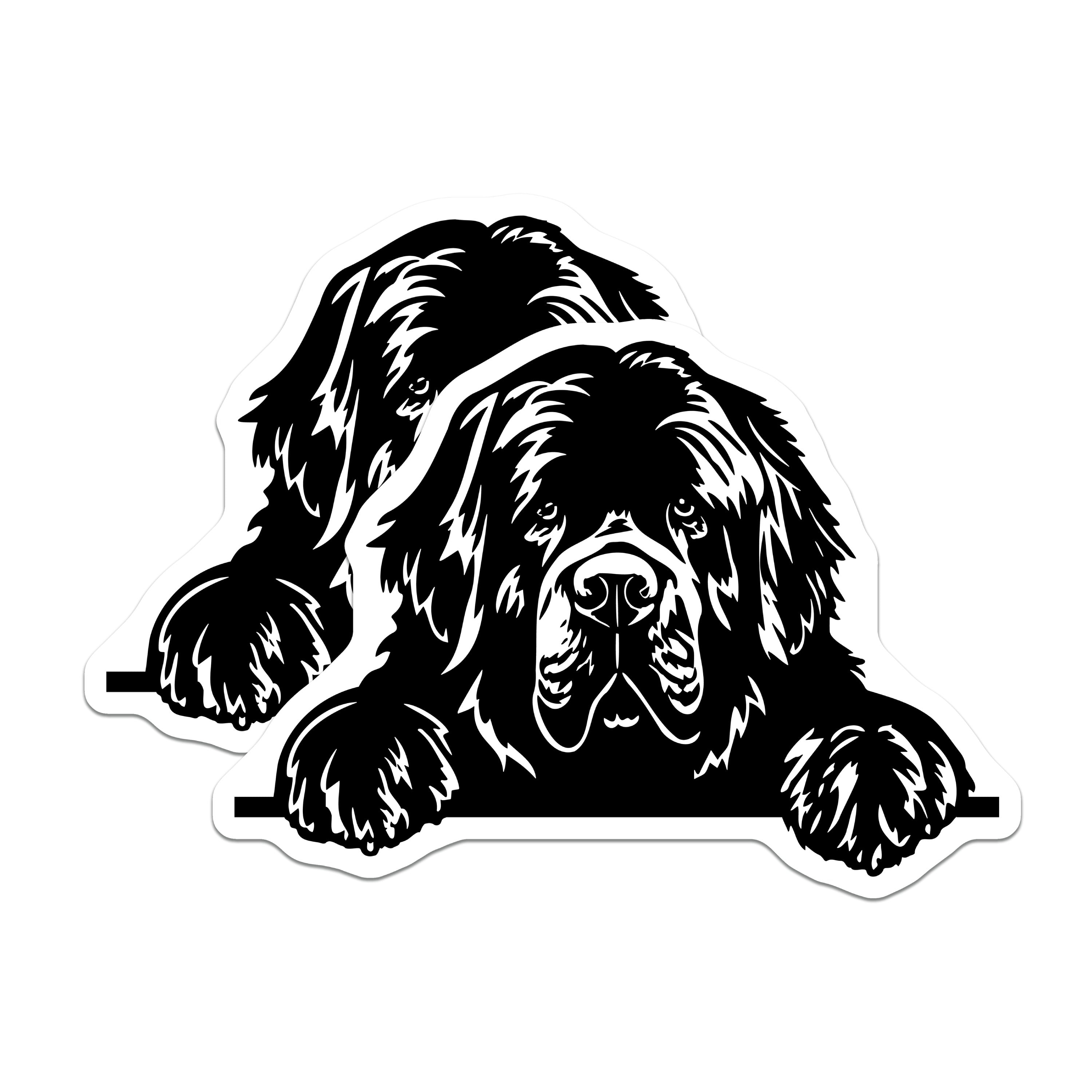 (2 Pack) Newfoundland Dog Magnets - Newfie Lover Pet Decor - Large Dog Breed Silhouette Art for Fridge - 5 Inches On Longest Side - Thick Durable Magnet - Made in USA - MAG39258