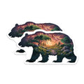 (2 Pack) Bear Silhouette Nature Scene Magnets - Wildlife Animal Magnet - Scenic Forest Landscape Magnets - 5" On Longest Side - for Cars, Fridges, Toolboxes - Made in USA - MAG7071