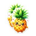 (2 Pack) Kawaii Pineapple Magnets - Cute Tropical Fruit Decor - Happy Kitchen Locker Accessories - 5 Inches On Longest Side - Thick Durable Magnet - Made in USA - MAG36535