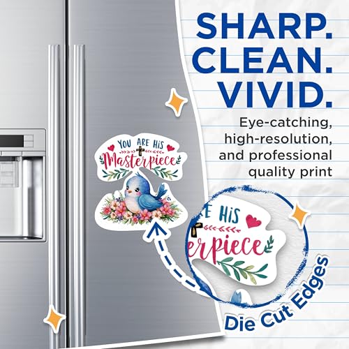 (2 Packs) You are His Masterpiece Magnets - Positive Inspiring Christian Magnets - 5 Inches On Longest Side - Premium Magnet - for Fridges, Toolboxes, Cars - Made in USA - MAG2333
