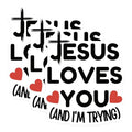 (3 Pack) Jesus Loves You Decals - Christian Laptop Decal - Religious Affirmation Sticker - 3 Inches On Longest Side - Easy Peel & Apply - Made in USA - 3MCS4352