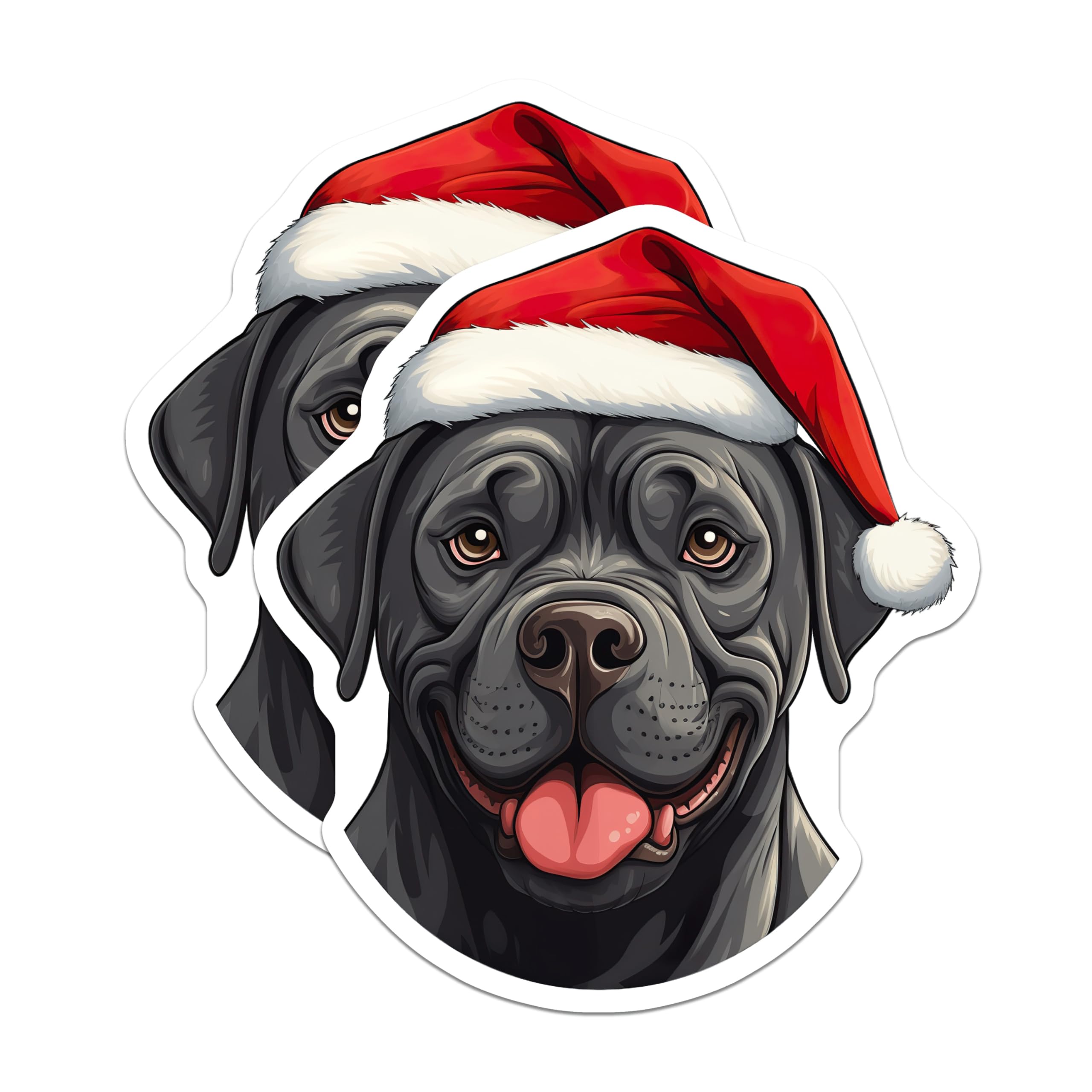 (2 Pack) Santa Dog Magnets - Christmas Pet Magnets - Happy Dog Lover - Holiday Fridge Decor - 5 Inches On Longest Side - Thick Durable Magnet - Made in USA - MAG29620
