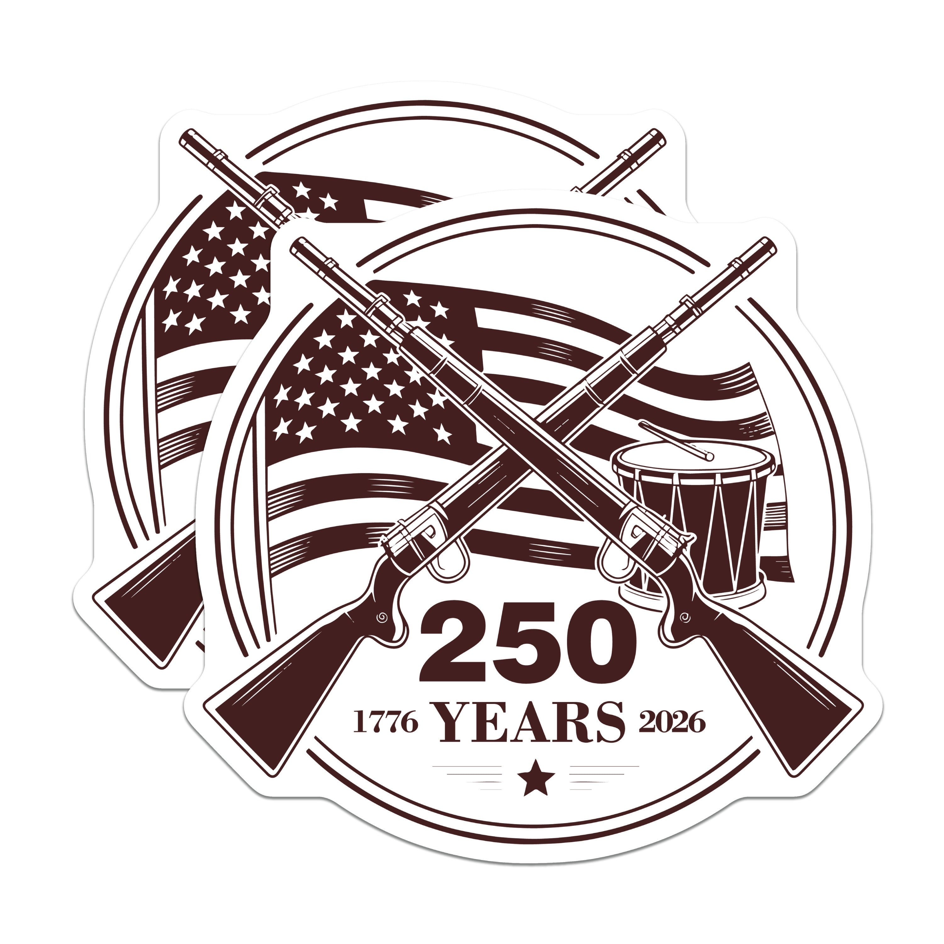 (2 Pack) American Revolution Magnets - 250th Anniversary 1776 2026 - Patriotic Historical Decor - 5 Inches On Longest Side - Thick Durable Magnet - Made in USA - MAG37422