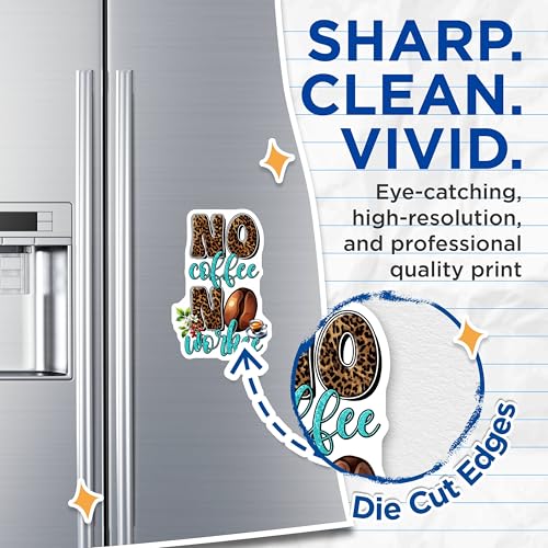 (2 Pack) No Coffee No Workee Magnets - 5" On Longest Side - for Cars, Fridges, Toolboxes - Made in USA - MAG7537