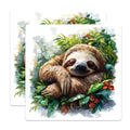 (2 Pack) Cute Sloth Magnets - Sleeping Jungle Friend - Whimsical Refrigerator Art - 5 Inches On Longest Side - Thick Durable Magnet - Made in USA - MAG25849
