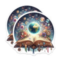(2 Pack) Enchanted Book Earth Magnets - Fantasy Whimsical Decor - Book Lover Library Accent - 5 Inches On Longest Side - Thick Durable Magnet - Made in USA - MAG39199