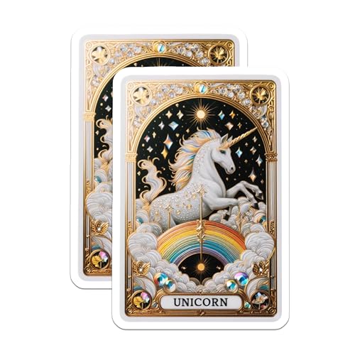 (2 Pack) Rainbow Unicorn Decor Magnet - 5" On Longest Side - Sticks to Smooth Flat Surfaces - Made in USA - MAG10157