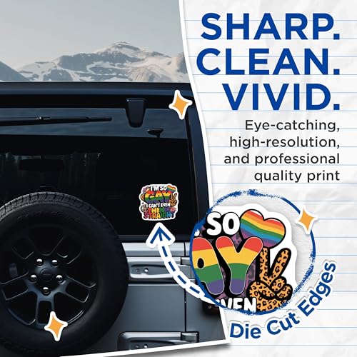 (2 Pack) I'm So Gay I Can't Even Think Straight Stickers - 5" On Longest Side - Sticks to Smooth Flat Surfaces - Made in USA - BMCS8910 - BMCS8910