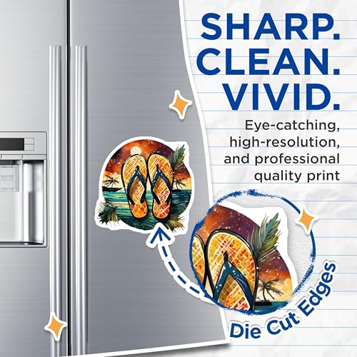 (2 Pack) Colorful Flip-Flop Beach Magnets Magnets - Tropical Summer Vibe - 5" On Longest Side - Made in USA - Sticks to Refrigerators & Metal Surfaces - MAG9329