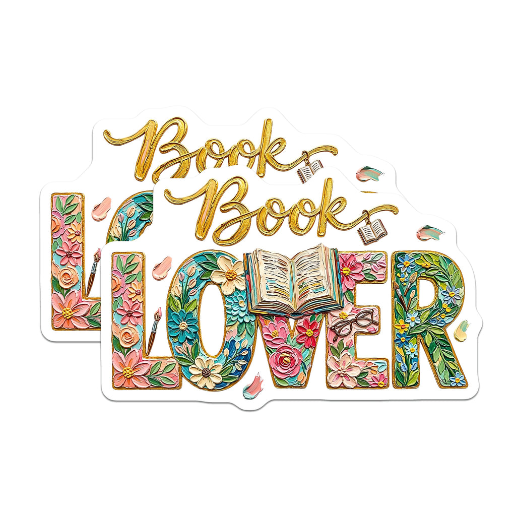(2 Pack) Book Lover Magnets - Floral Reading Decor - Bookworm Accents - Literary Enthusiast - Teacher Librarian Item - 5 Inches On Longest Side - Thick Durable Magnet - Made in USA - MAG38215