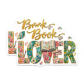 (2 Pack) Book Lover Magnets - Floral Reading Decor - Bookworm Accents - Literary Enthusiast - Teacher Librarian Item - 5 Inches On Longest Side - Thick Durable Magnet - Made in USA - MAG38215