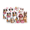 (2 Pack) Valentine Dogs Magnets - Sheltie Poodle German Shepherd - Aussie Puppy Fridge Decor - 5 Inches On Longest Side - Thick Durable Magnet - Made in USA - MAG26649