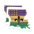 (2 Pack) Louisiana State Flag Magnets - Fleur De Lis Magnets - Mardi Gras Pride Magnets - Louisiana Home Decor - 5" On Longest Side - for Cars, Fridges, Toolboxes - Made in USA - MAG5646