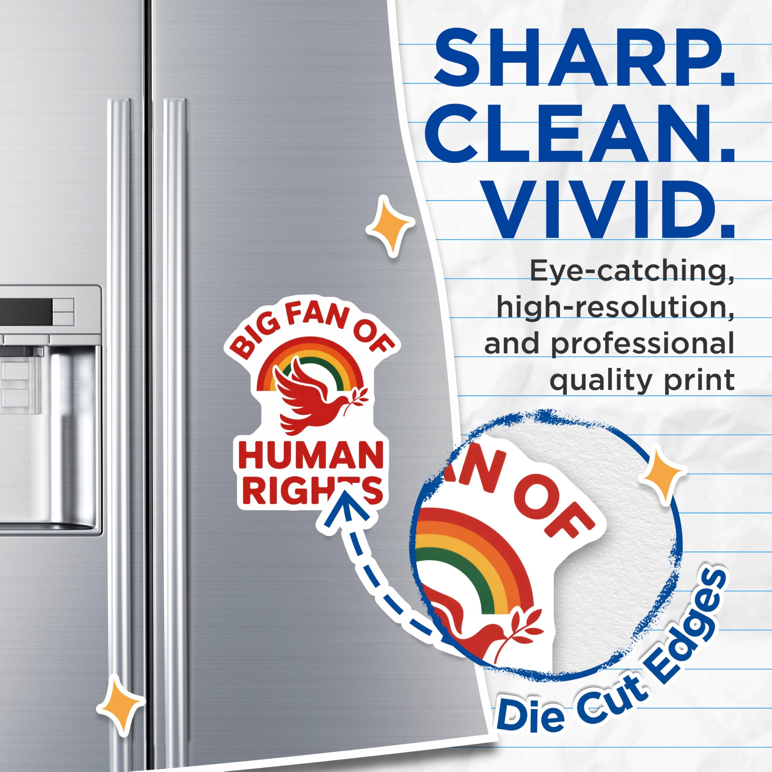 (2 Pack) Human Rights Magnets - Peace Dove - Activism Magnet Set - 5" On Longest Side - Premium Magnet - for Cars, Refrigerators, Toolboxes, Lockers - Made in USA - MAG14406