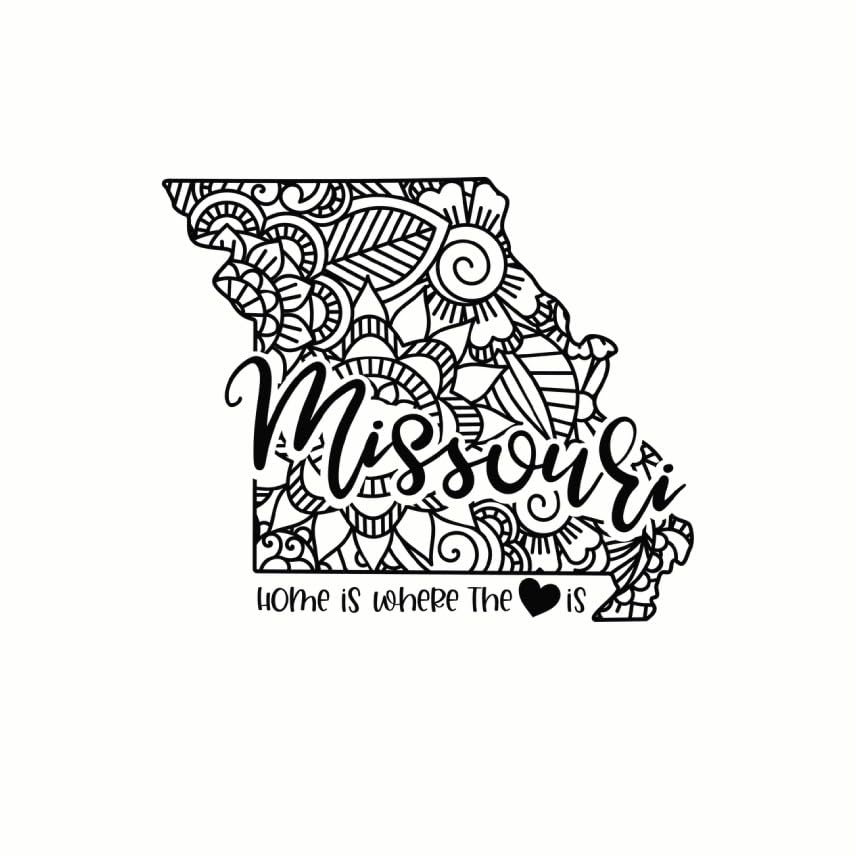 (3 Pack) Missouri State Decals - Home State Pride - Floral Laptop Decal - 3 Inches On Longest Side - Easy Peel & Apply - Made in USA - 3MCS7836