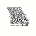 (3 Pack) Missouri State Decals - Home State Pride - Floral Laptop Decal - 3 Inches On Longest Side - Easy Peel & Apply - Made in USA - 3MCS7836