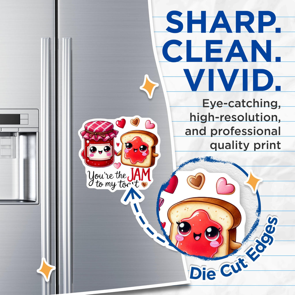 (2 Pack) Cute Jam Toast Magnets - Cartoon Food - Fun Kitchen Decor - 5" On Longest Side - for Cars, Refrigerators, Toolboxes, Lockers - Made in USA BMCS3514