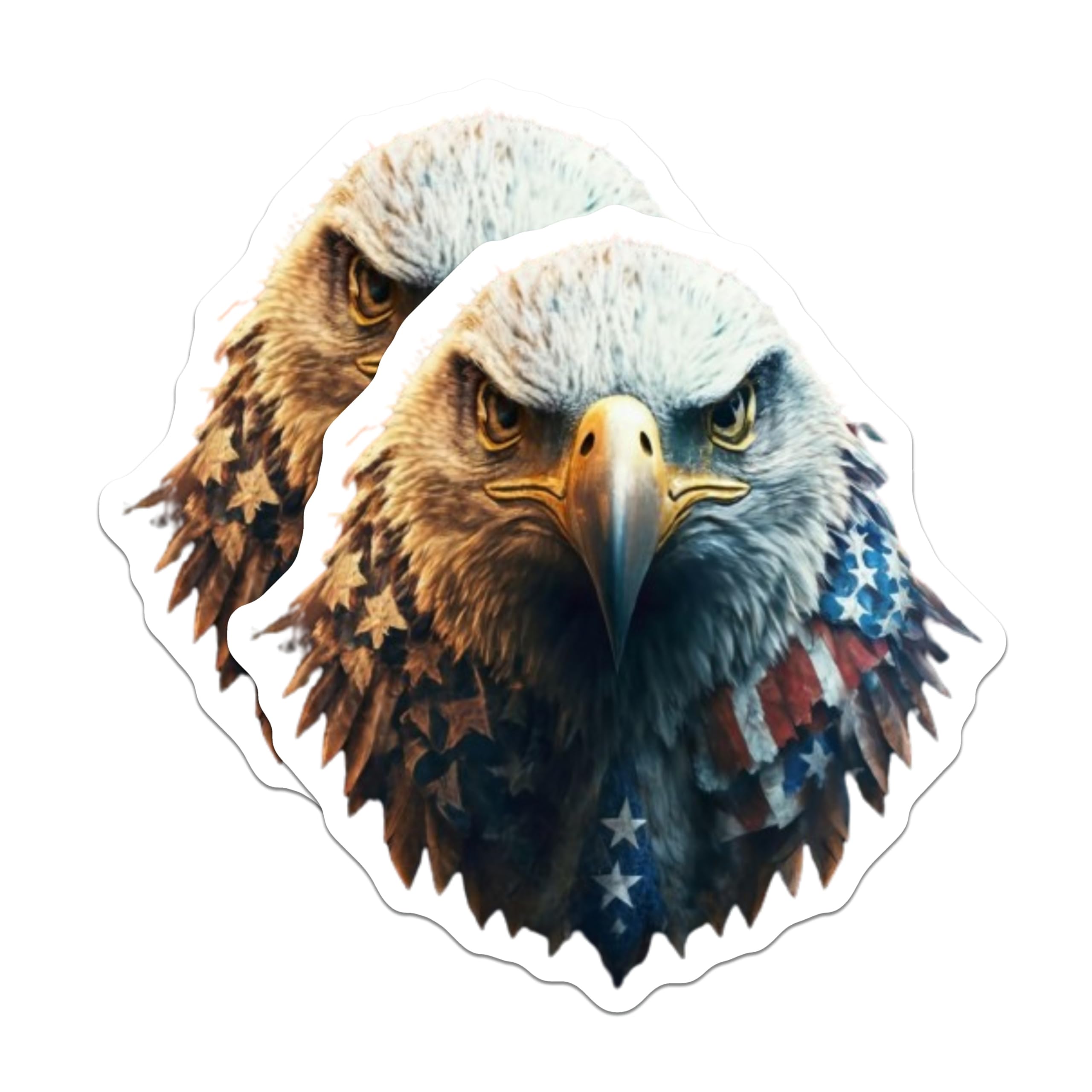 (2 Pack) American Eagle Magnets - Patriotic Decor - USA Flag Art Display - 5 Inches On Longest Side - Thick Durable Magnet - Made in USA - MAG20427