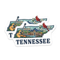 (2 Pack) Tennessee State Magnets - Nashville Memphis Landmark - Cardinal Guitar Design - 5 Inches On Longest Side - Thick Durable Magnet - Made in USA - MAG19310