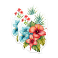 (2 Pack) Tropical Hibiscus Magnets - Vibrant Hawaiian Floral Decor - Exotic Bloom Kitchen Refrigerator Art - 5 Inches On Longest Side - Thick Durable Magnet - Made in USA - MAG19624