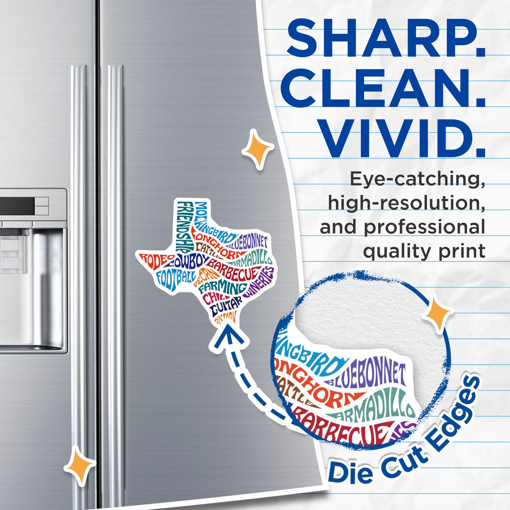 (2 Pack) Texas Word Art Magnets - State Pride Decor - Lone Star State Souvenir - 5" On Longest Side - Premium Magnet - for Cars, Refrigerators, Toolboxes, Lockers - Made in USA - MAG18521