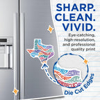 (2 Pack) Texas Word Art Magnets - State Pride Decor - Lone Star State Souvenir - 5" On Longest Side - Premium Magnet - for Cars, Refrigerators, Toolboxes, Lockers - Made in USA - MAG18521