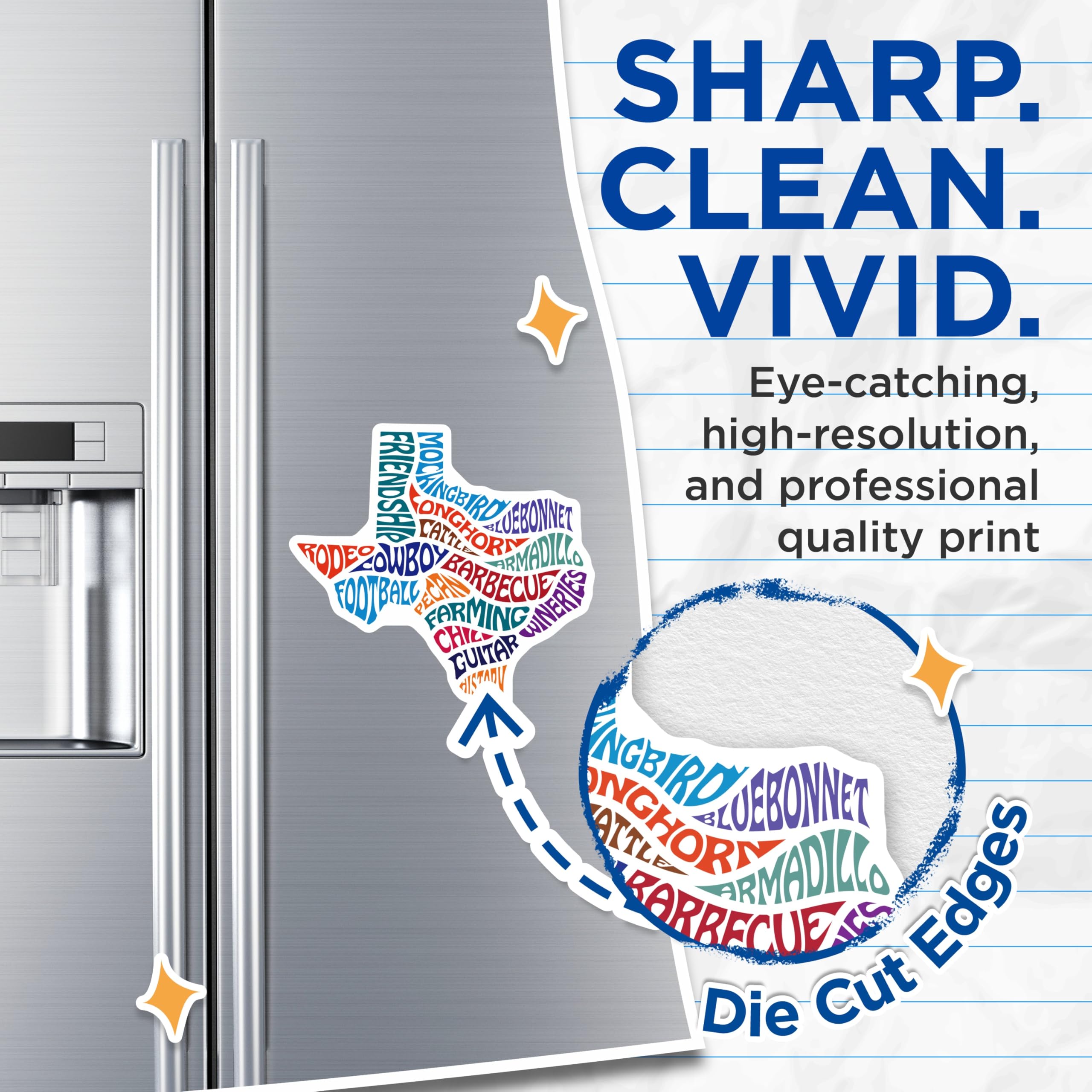 (2 Pack) Texas Word Art Magnets - State Pride Decor - Lone Star State Souvenir - 5" On Longest Side - Premium Magnet - for Cars, Refrigerators, Toolboxes, Lockers - Made in USA - MAG18521