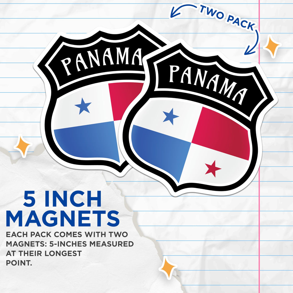 (2 Pack) Panama Flag Magnets - Country Pride Decor - Panama Souvenir - 5" On Longest Side - Premium Magnet - for Cars, Refrigerators, Toolboxes, Lockers - Made in USA - MAG17397