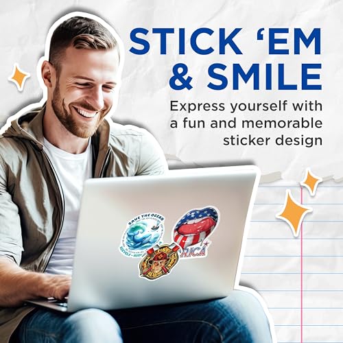 (2 Pack) Save The Ocean Stickers - Recycle Reduce Reuse - Keep The Sea Plastic-Free - 5" On Longest Side - Sticks to Smooth Flat Surfaces - Made in USA - BMCS7956
