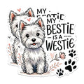 (2 Packs) My Bestie is A Westie Magnets - Westie Dog Breed Magnets - 5 Inches On Longest Side - Premium Magnet - for Fridges, Toolboxes, Cars - Made in USA - MAG2391