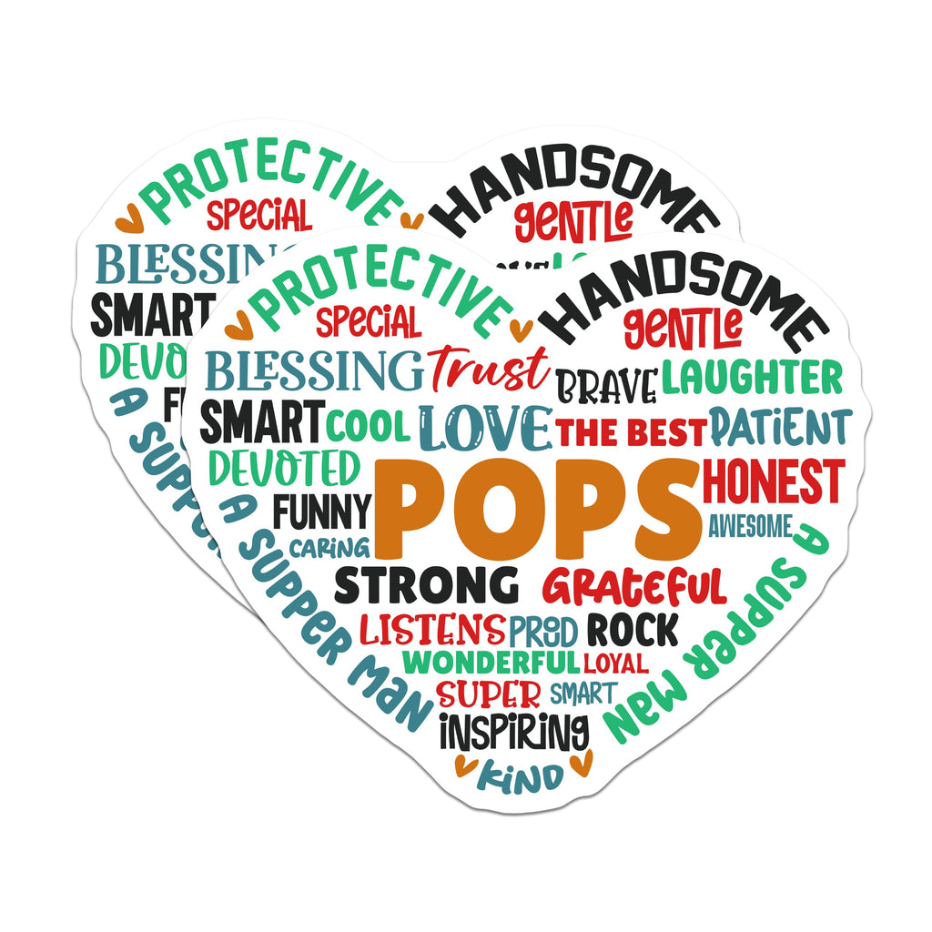 (2 Pack) Pops Super Dad Magnets - Father's Day Appreciation - Refrigerator Locker Decor - 5 Inches On Longest Side - Thick Durable Magnet - Made in USA - MAG38898